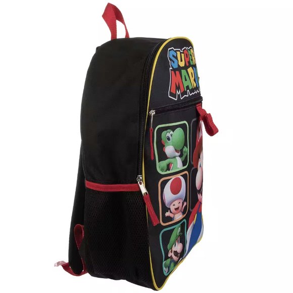 Bioworld 5 Piece Super Mario Backpack | Lunch Bag, Key Chain, Utility Case, Clip - Picture 5 of 5